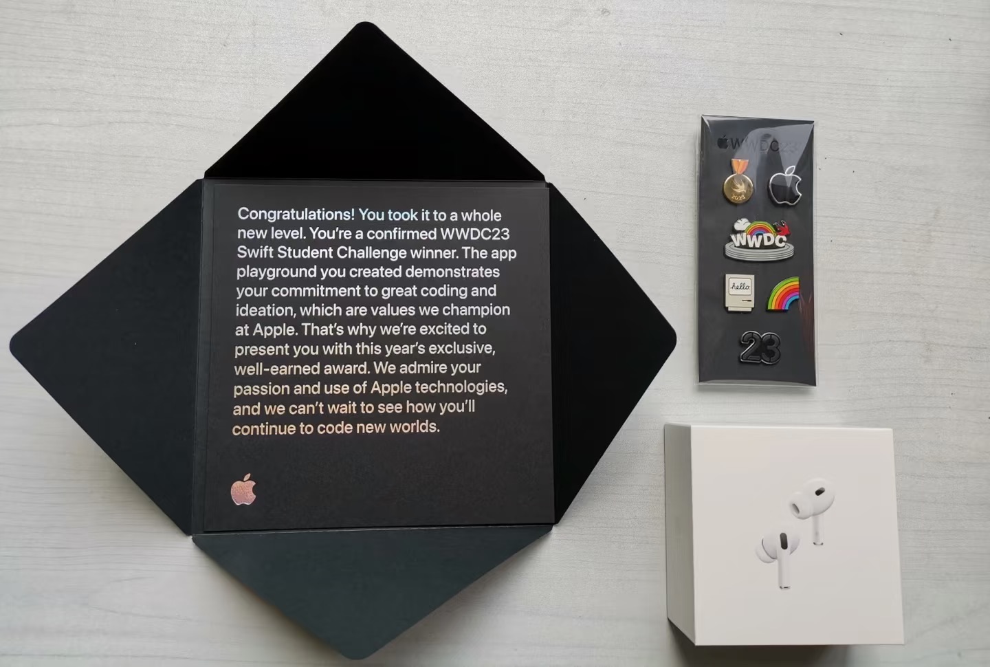WWDC23 winner letter from Apple